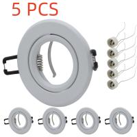 Marco De Montaje Para Luces LED De Pared Sin Borde 5pcs Base GU10 Soporte De Iluminación Puntos Con Encaje En Aluminio Blanco - details 1