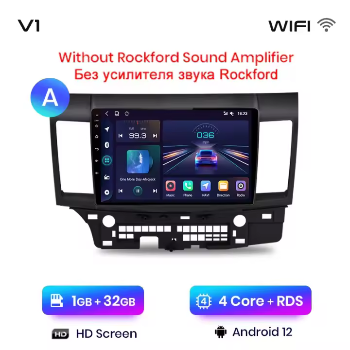 Junsun Android 13 inalámbrico CarPlay Android Auto Radio para Mitsubishi Lancer 2007 2008 2009 2010 2011 2012 2013 coche Multimedia navegación GPS autorradio - 1