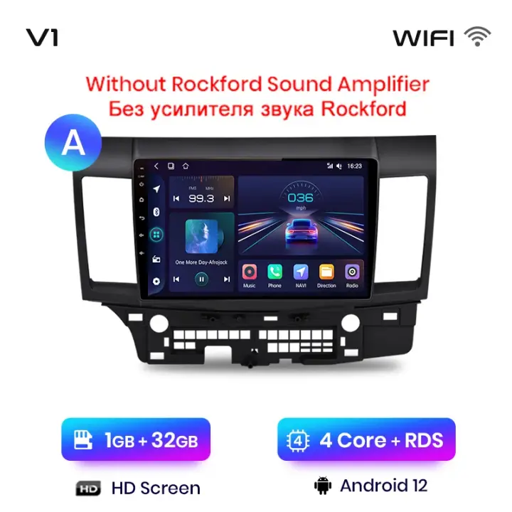Junsun Android 13 inalámbrico CarPlay Android Auto Radio para Mitsubishi Lancer 2007 2008 2009 2010 2011 2012 2013 coche Multimedia navegación GPS autorradio - 1