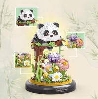Bloc De Construcción Micro Para Niños Oso Panda Cubierta De Polvo Para Jardín Animal Bird Owl Regalo Educativo De Bloques De Flores - details 1