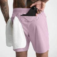 Shorts De Correr Para Hombres 2024 Pantalones Deportivos De Entrenamiento Fitness Secado Rápido Color Sólido Talla Verdadera - details 5