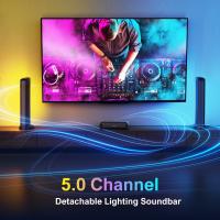 Barra de sonido ULTIMEA Apollo S70 5.0 canales, Potencia 180W, BassMX, diseño desmontable, RGB con 6 modos y millones  colores, App con 121 matrices de ecualizador, sincronización audiovisual, ideal para TV, juegos y películas, HDMI/AUX/OPT/USB/Bluetooth - details 9
