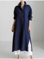 Camisa De Punto De Algodón Y Lino Para Mujer Moda Verano Elegante Cardigan Irregular Suéter De Manga Larga Cierre Único - details 14