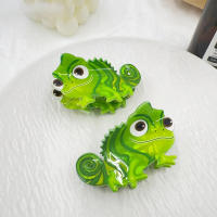 Pinza Para El Cabello De Dinosaurio Verde Y Lagarto De Dibujos Animados Para Niñas Accesorio De Moda Para El Pelo De Adulto - details 2