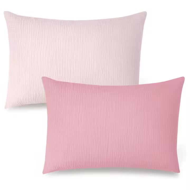 Funda de almohada arrugada de hilo de algodón para niños, funda de almohada transparente y agradable para la piel, adecuada para viajes de varios tamaños, funda de almohada para bebé - 1