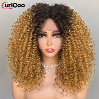 Pelucas Sintéticas De Encaje Frontal CurlyCoo Para Mujeres Negras Cortas Enredadas Bob Ombre Onda Natural Peluca De Cosplay - details 13