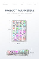 Teclado Mecánico K21 De 21 Teclas Con Conexión BT/2.4Ghz/USB-C Iluminación Colorida Interfaz Completa Para PC Y Laptops - details 13
