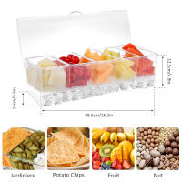 Servidor De Condimentos Frío Con 5 Compartimentos Desmontables Bandeja Transparente De Seguridad Alimentaria Grado PS Moderno - details 1