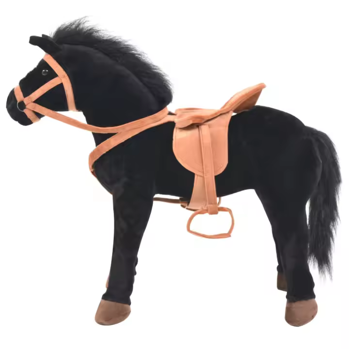 VidaXL Caballo de juguete de peluche con montura 60x64 cm - 1