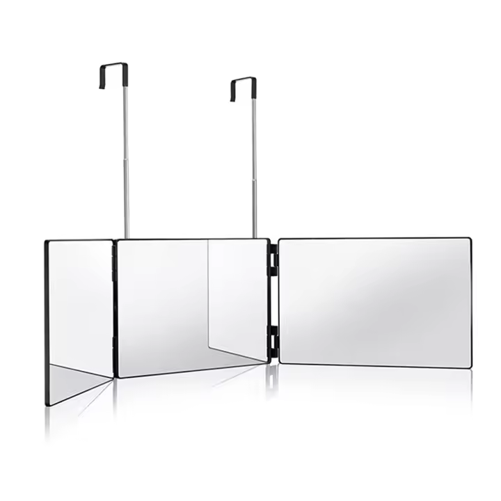 Espejo De Maquillaje Plegable Con Luz LED 360 Grados Para Hombres Espejo De Peluquería Auto Corte Tridimensional Ajustable - 1