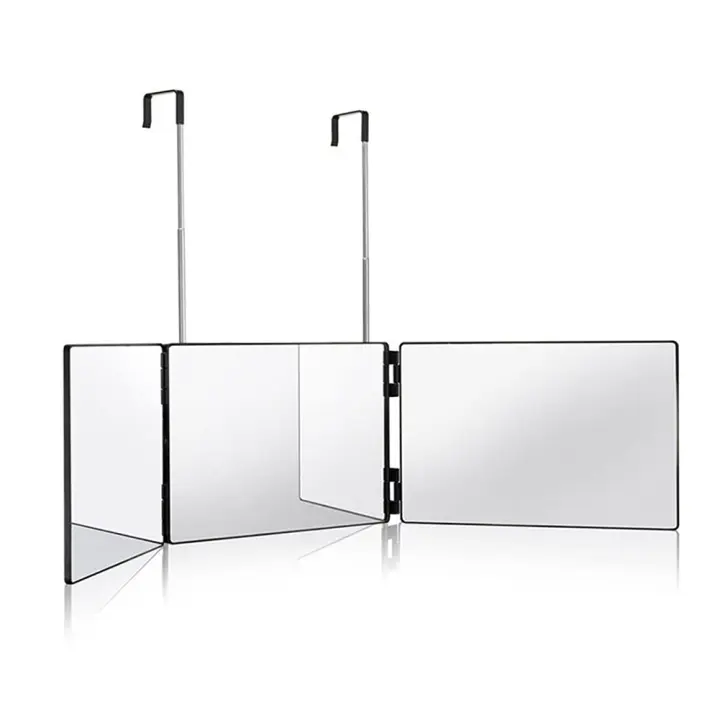 Espejo De Maquillaje Plegable Con Luz LED 360 Grados Para Hombres Espejo De Peluquería Auto Corte Tridimensional Ajustable - 1