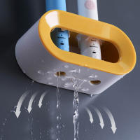 Soporte De Doble Agujero Para Cepillo De Dientes Eléctrico Adhesivo Y De Pared Accesorios De Baño Espacioso Y Organizador Hecho De Plástico - details 4