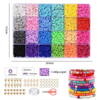 Kit De Hacer Pulseras De Arcilla Polimérica 2400PCS Con Varias Combinaciones Y Hebilla De Concha Y Cierre De Langosta - details 1