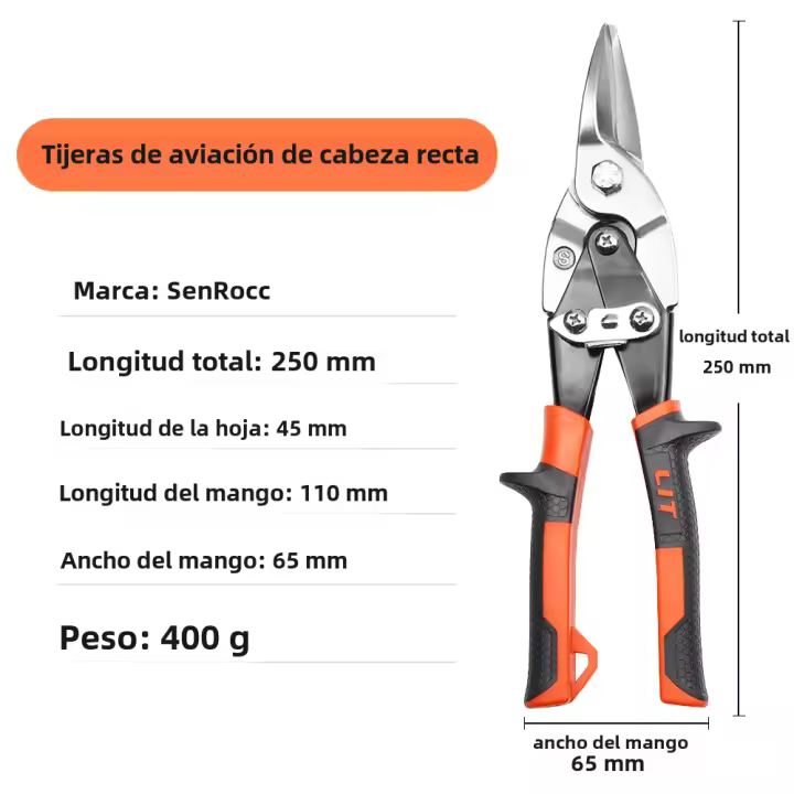 Tijeras De Aeronáutica DUTRIEUX Para Corte De Hojalata Metálica Multidireccional Herramienta Industrial Profesional Con Mango De Goma - 1