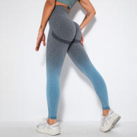 Leggings De Yoga Para Mujer Con Gradiente De Color Y Levantamiento De Glúteos Pantalones De Running Fitness Secado Rápido Talla True Leggings De Cintura Elástica De Nylon - details 48