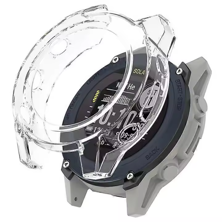 Para Garmin Descendencia G1 Transparente TPU Cubierta Hueca Anti-arañazos Reloj Inteligente Caja Protectora-Azul - 1