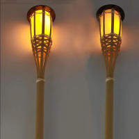 Lámpara De Jardín Solar Con Llama Automática Impermeable Para Iluminación De Camino Luz De Torcha LED De Bambú Para Exterior - details 8