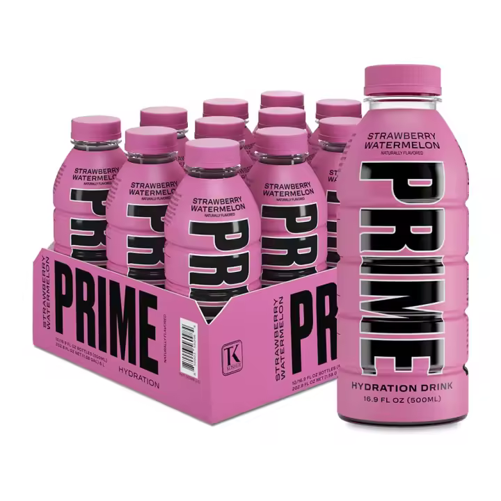PRIME BEBIDAS  Fresa sandía WATERMELON STRAWBERRY 4-6-8 Botellas Hydration ENERGETICA DEPORTIVA 500ML - 1