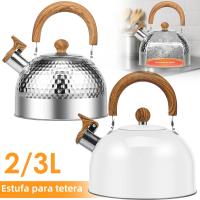 Cacerola De Té Con Mango Antideslizante Y Anti-oxígeno 3/2L Whistling Teapot De Acero Inoxidable Para Estufa De Acero Inoxidable - details 0