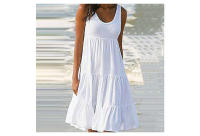 Vestido Mini Bohemio Sin Mangas Para Mujer Jocoo Jolee Estilo Playa Casual Cuello Redondo Volantes Suelto Oversize Verano 2023 - details 3