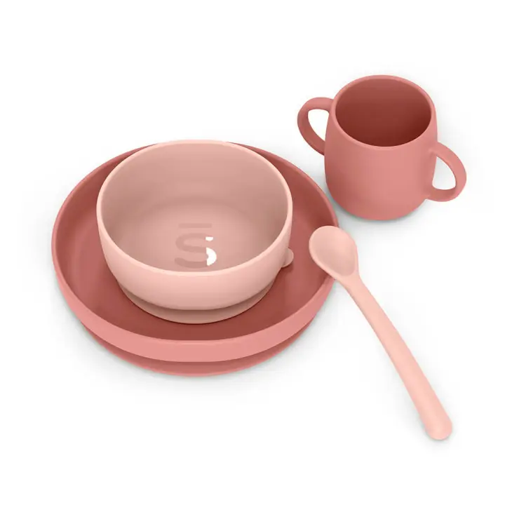 Suavinex Vajilla Silicona Infantil Soft Colour Rosa 209637 - 1