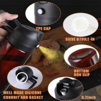 Botella De Espuma Para Cocinar 470ml 2 En 1 Dispensador De Aceite Para Air Fryer BBQ Con Etiquetas De Decoración Eco-amigable Herramienta De Condimentos Para Cocina - details 3