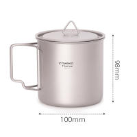 Tomshoo Copa De Camping Ultraligera De Titanio Con Mano Plegable Para Exteriores Y Picnics Vaso De Agua De 300/350/420/450/550/650/750ml - details 5