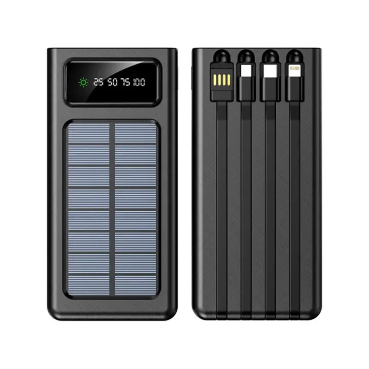 Cargador portátil Solar Power Bank 12000Mah/20000Mah Gran Capacidad Incorporado 5 Salidas Y 3 entradas Cable y Internal Compatible con Todos Los teléfonos Inteligentes y Dispositivos USB - 1