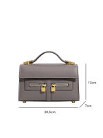 Bolso De Mano Clásico Para Mujer 2025 Con Doble Cremallera Bolso Cruzado De Hombro Casual Pequeño Cuadrado De PU - details 0