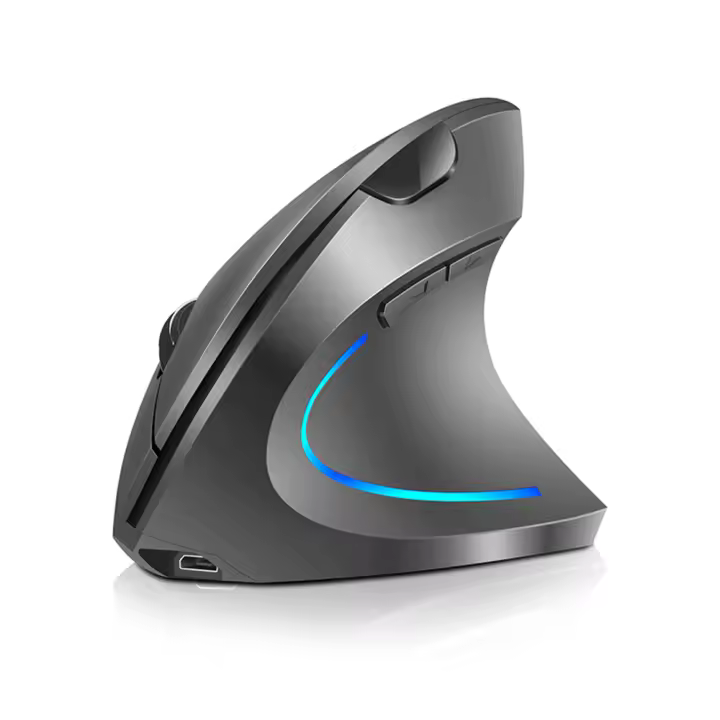 Ratón Vertical Inalámbrico Recargable Ergonómico, 3 NIVeles de DPI, Luz Fluente RGB, Juguetes Sin Cable - 1
