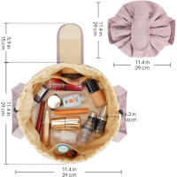 Nueva bolsa de almacenamiento portátil de gran capacidad con cordón para cosméticos, bolsa de viaje para artículos de tocador, bolsa de almacenamiento moderna para brochas de maquillaje. - details 3