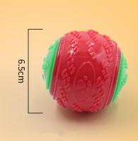 Juguete Interactivo Para Perros Bola De Masticable Y Limpieza De Dientes Resistente Al Mordisco Suave De TPR Juguete Squeaky Para Mascotas - details 0