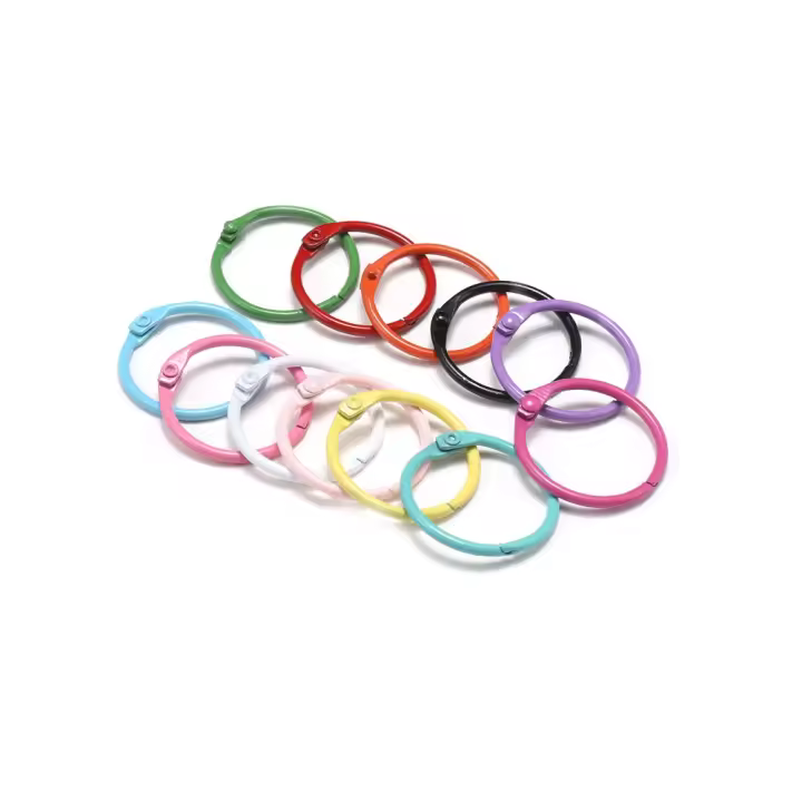 Llavero Redondo De Pintura En Spray Colorido 10Pcs Accesorios Para Joyería DIY Anillos De Conexión Para Organizar Llaveros - 1