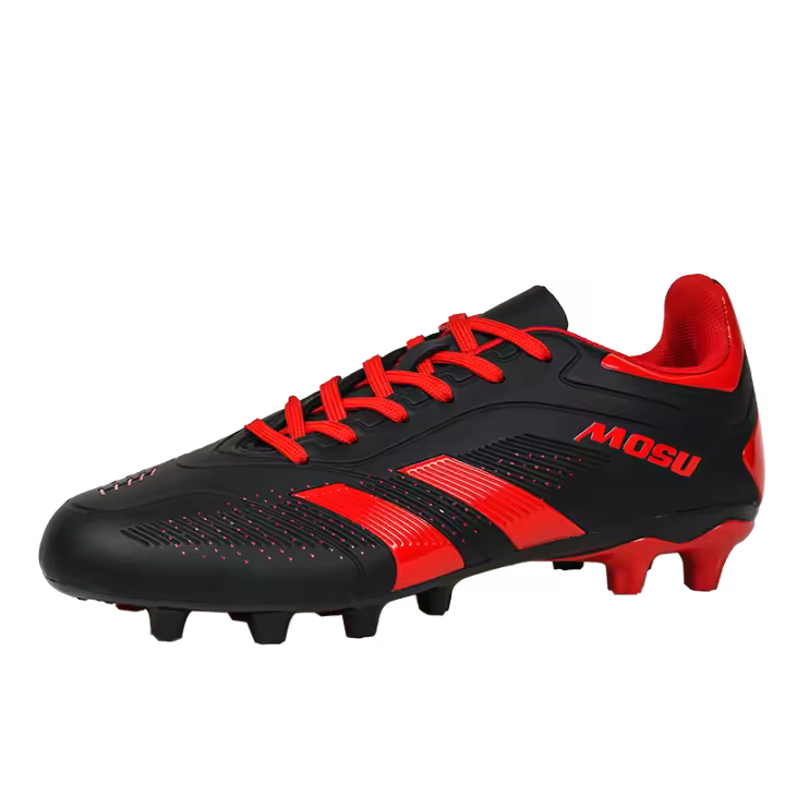 Zapatos De Fútbol Deportivos TF Con Estudios Destruidos Zapatillas De Combate Negras Y Rojas Talla 36-45 Para Mujeres Y Hombres - 1