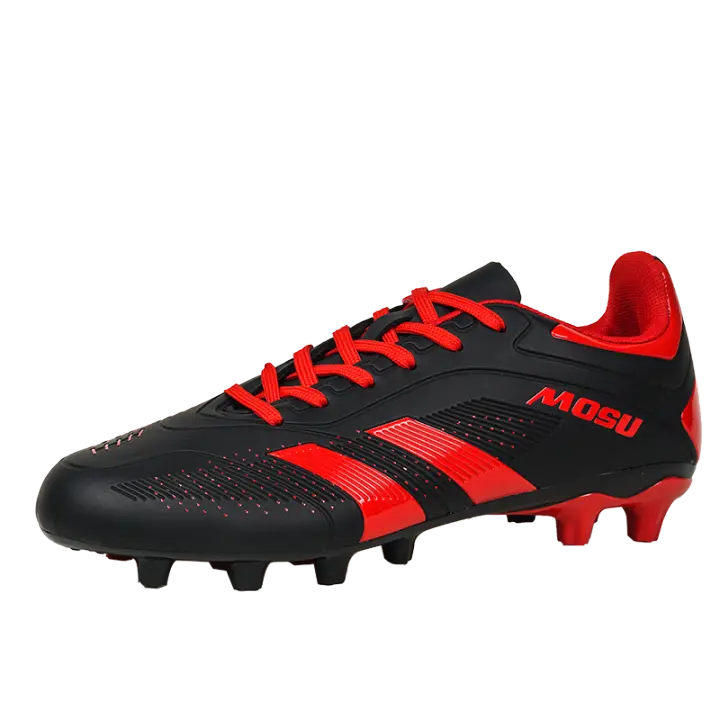 Zapatos De Fútbol Deportivos TF Con Estudios Destruidos Zapatillas De Combate Negras Y Rojas Talla 36-45 Para Mujeres Y Hombres - 1
