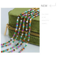 Nuevo Sentido de alto nivel de estil étnico Bohemio Piedra natural Colores combinados pulsera hecha a mano de cuentas Mujer Cien con accesorios - details 9