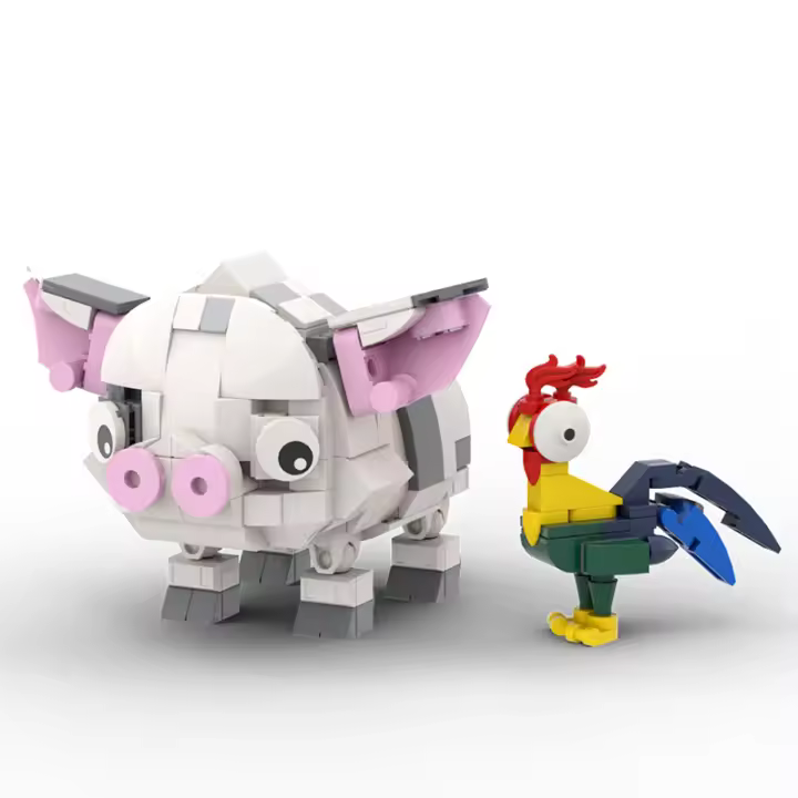 Bloques De Construcción BuildMOC 2 En 1 Moana Cerdo De Peluche Modelo 368 Piezas Juguete DIY De Personaje De Cartoon Para Niños Y Adultos Regalo De Cumpleaños - 1