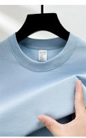 Camiseta De Algodón 100% Para Hombre Manga Corta Cuello Redondo Casual De Verano Tallas Grandes Color Sólido Transpirable Top Para Mujer - details 7