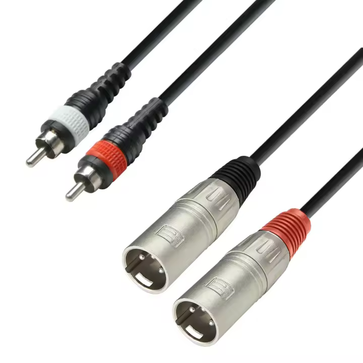 Adam Hall Cable de Audio RCA Macho a XLR Macho 6m Negro - 1