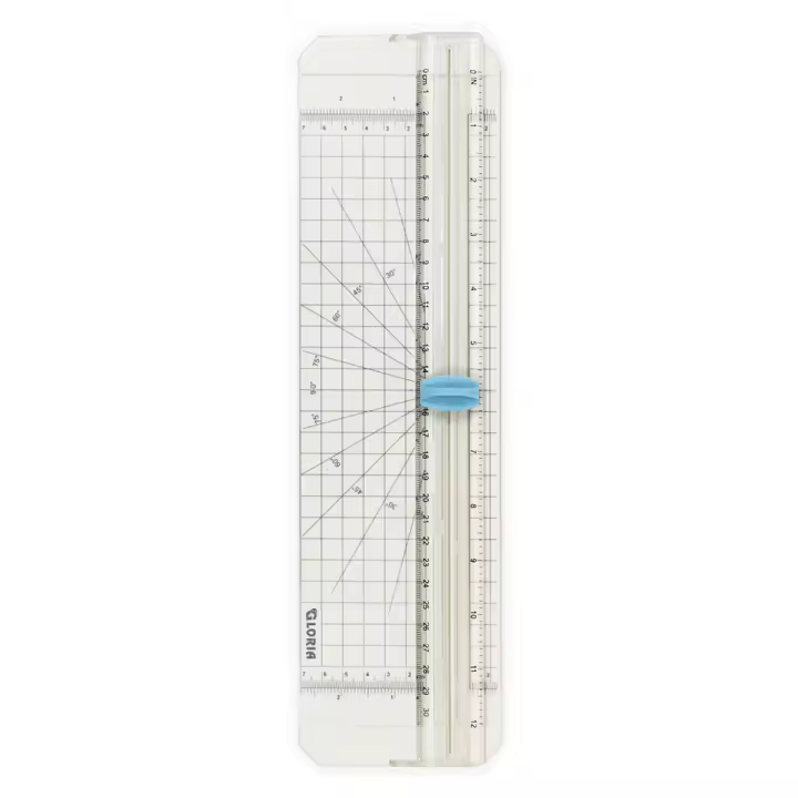 10444-18 Cortador de papel manual portátil de 30cm– Guillotina Manual de plástico resistente, compacta y ligera – Ideal para Oficina, Escuela, Papelería o Uso Doméstico - 1