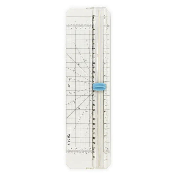 10444-18 Cortador de papel manual portátil de 30cm– Guillotina Manual de plástico resistente, compacta y ligera – Ideal para Oficina, Escuela, Papelería o Uso Doméstico - 1