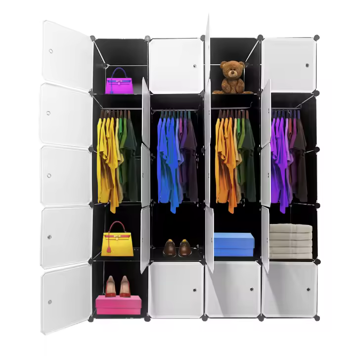 Armario Vestidor Cube Personalizable Boxed Premium Nyana Home 20 Cubos/Puertas Organización del Hogar Perchero Zapatero 183x147x47cm - Versátil y Personalizable - Fácil Limpieza - Resistencia y Durabilidad Excepcionales - Diseño Moderno y Elegante - 1