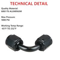 Adaptador De Conector De Aceite Y Combustible De Aluminio Para Automóviles Unión Recta Giratoria De 0 45 90 Grados AN4 AN6 AN8 10AN Fittings De Hilo Transversal - details 5
