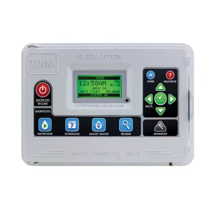 TORO Programador de riego eléctrico Toro Evolution 4 zonas Interior | Temporizador riego automático - 1