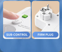 Enchufe de pared con tapa independiente y USB adaptador de red UE AC enchufe de la tira de alimentación con protector de sobrecarga - details 4