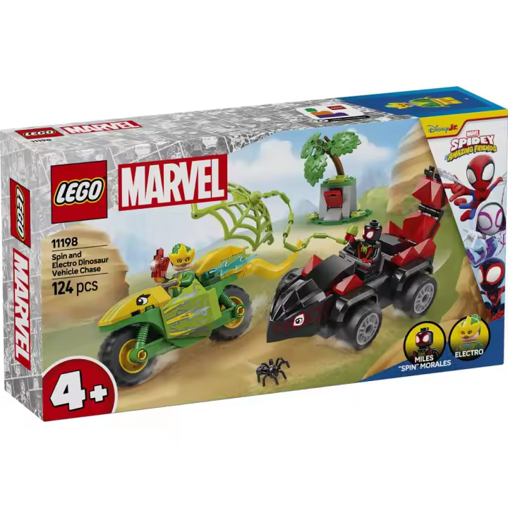 Lego Marvel Spidey And His Amazing Friends Spin y Electro: Duelo de Vehículos Dinosaurio - 1