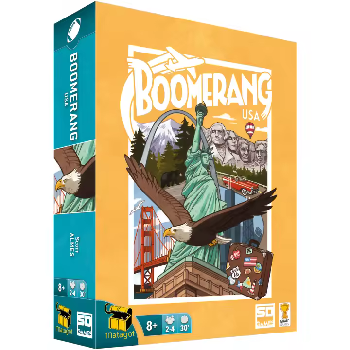 SD GAMES - BOOMERANG USA - Juego de Cartas - Draft, Viajes y Países - Tamaño 13X18X4cm - 328 Cartas - 1