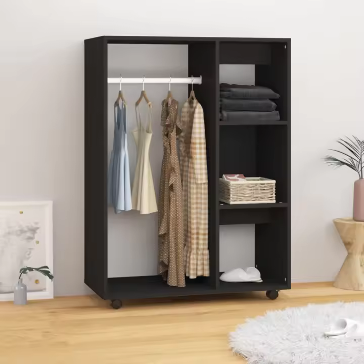 vidaXL Armario de madera de ingeniería negro 80x40x110 cm - 1