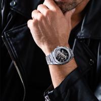 Reloj Mecánico Para Hombre Forsining Steampunk Con Diseño Esqueleto Hollow Dial Negro Resistente Al Agua Acero Inoxidable Fashion Casual - details 8