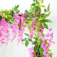 2Pcs Vinatera Artificial De Lienzo De Seda Para Boda Arco Floral Fiesta Exterior Decoración De Hogar Verde Natural - details 3